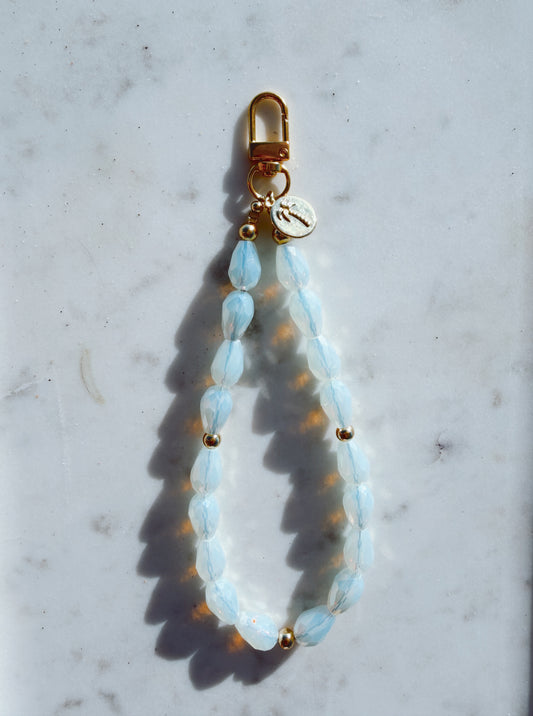Ivory Sea Glass Lux Phone Wristlet – Beaded Wrist Strap | Palmie