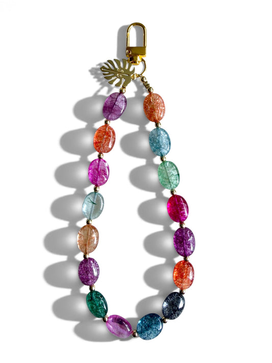 Isla | Multicolor Crystal Beaded Phone Wristlet