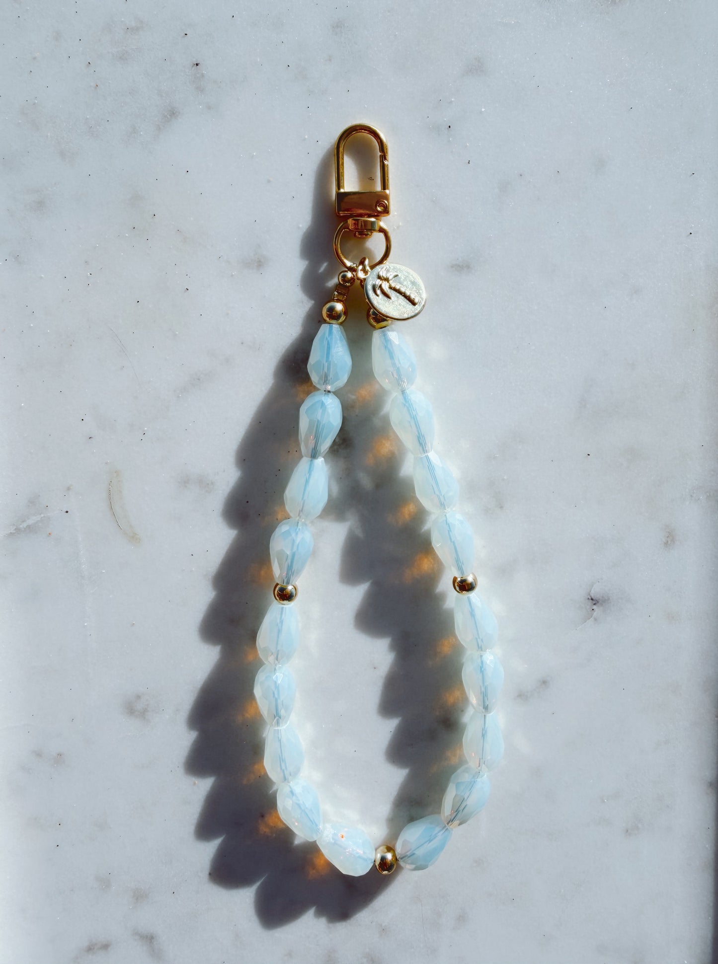 Ivory Sea Glass Lux Phone Wristlet – Beaded Wrist Strap | Palmie