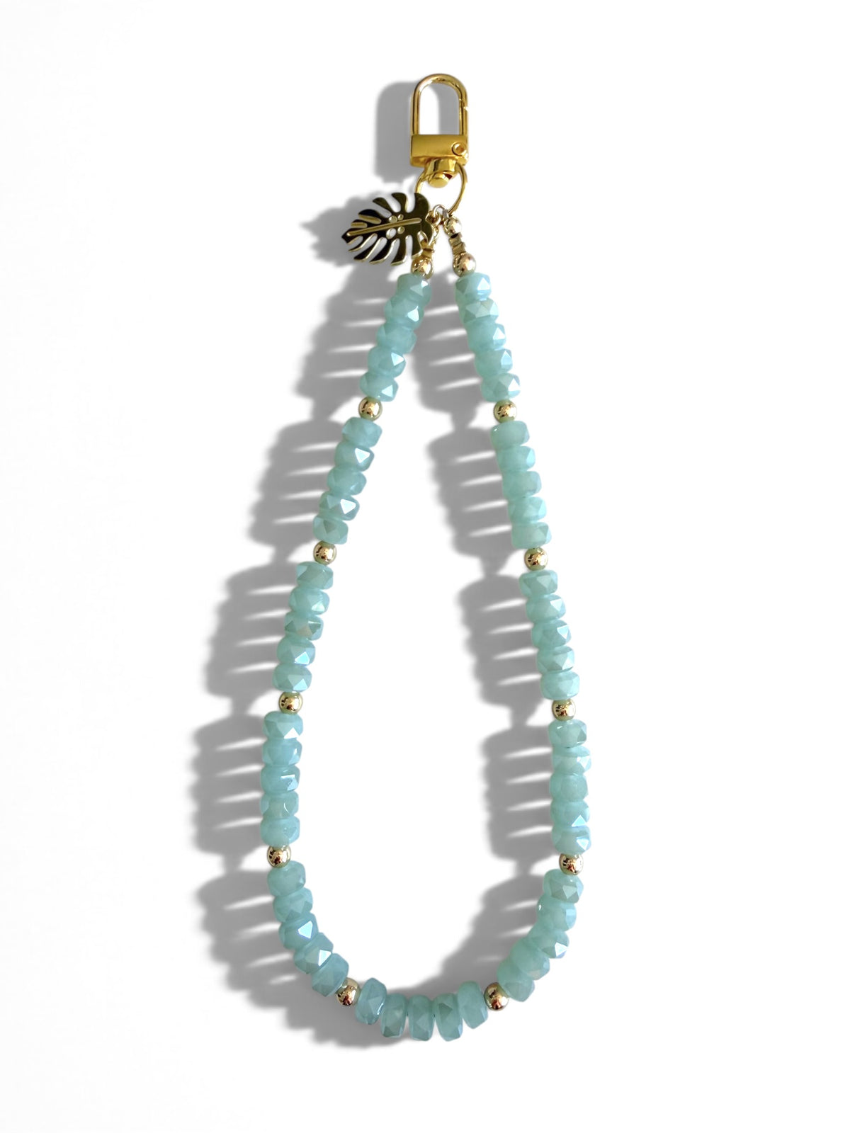 The Montage Seafoam | Crystal Beaded Phone Wristlet