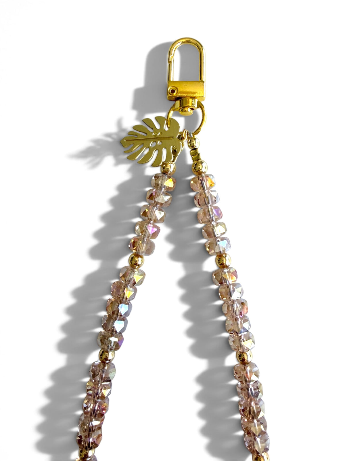 The Montage Champagne | Crystal Beaded Phone Wristlet