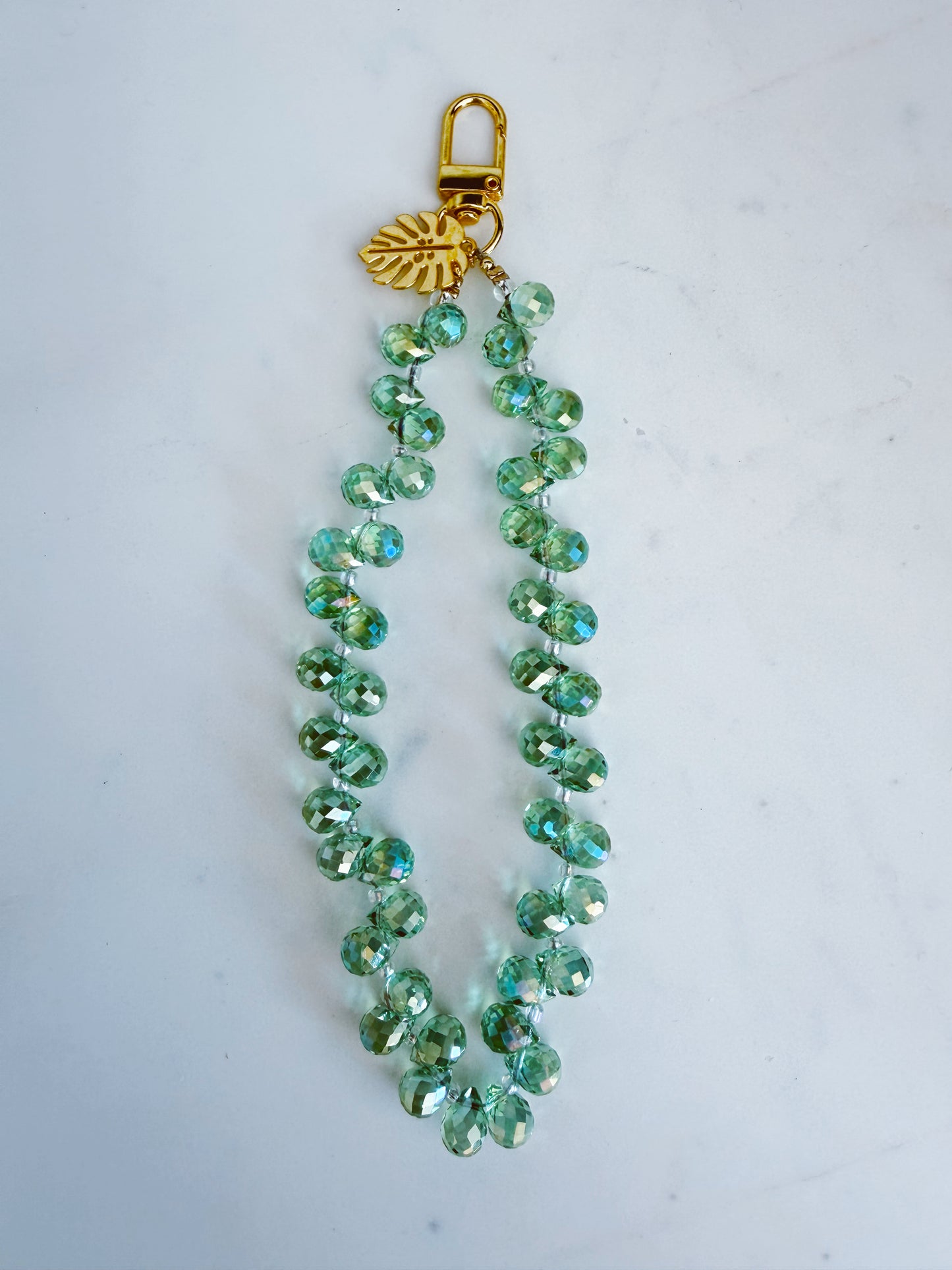 Green Lux Phone Wristlet – Beaded Wrist Strap | Palmie