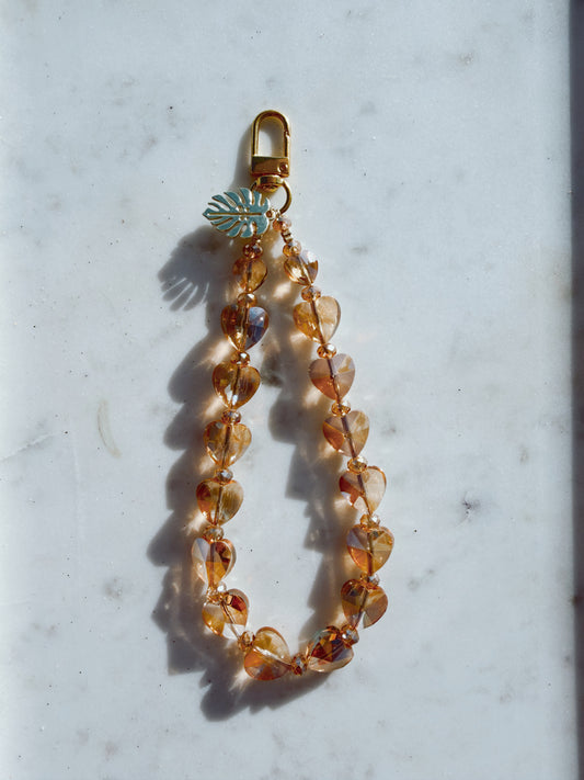 Coffee Hearts Phone Wristlet – Beaded Wrist Strap | Palmie