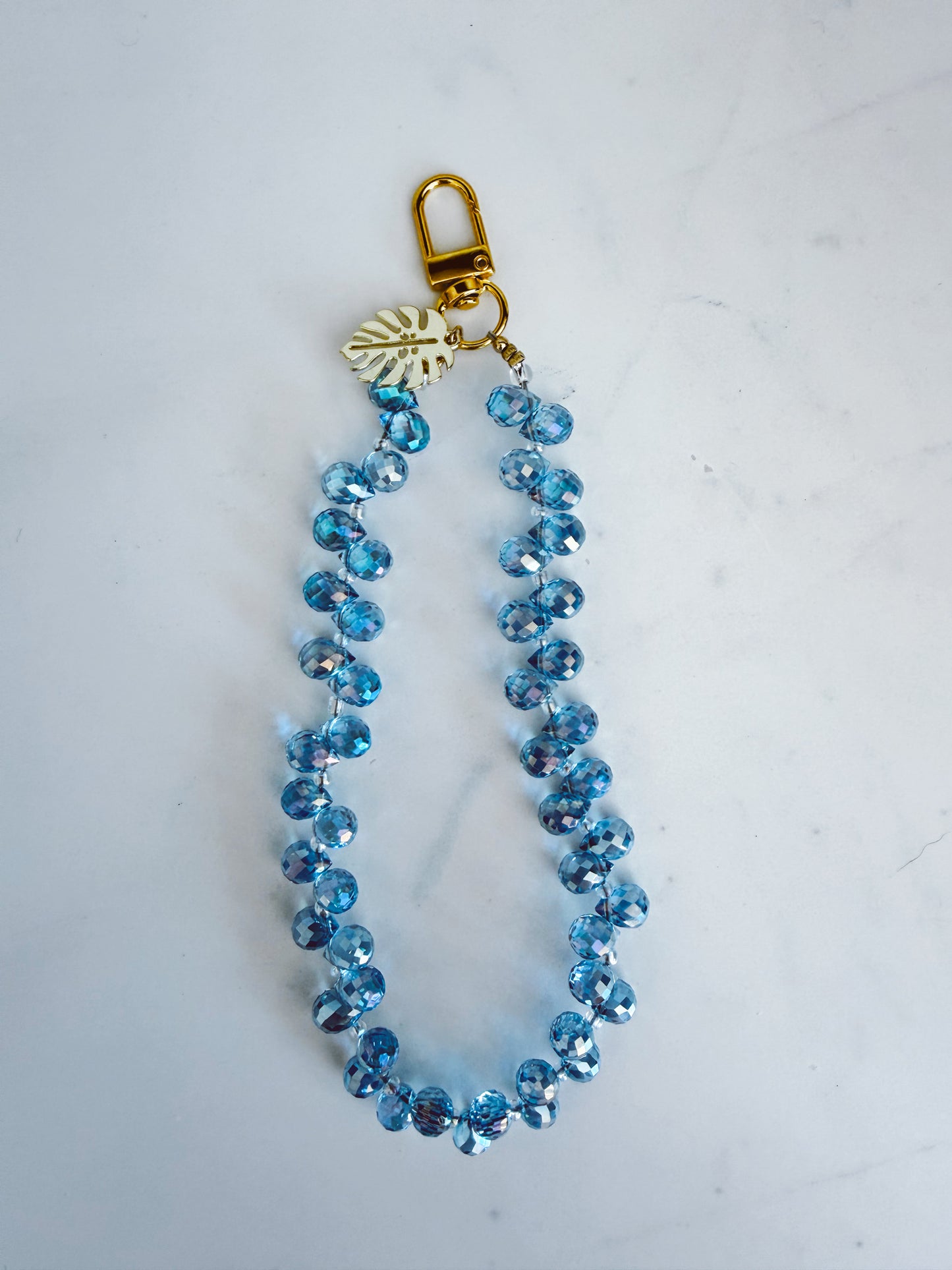 Blue Lux Phone Wristlet – Beaded Wrist Strap | Palmie