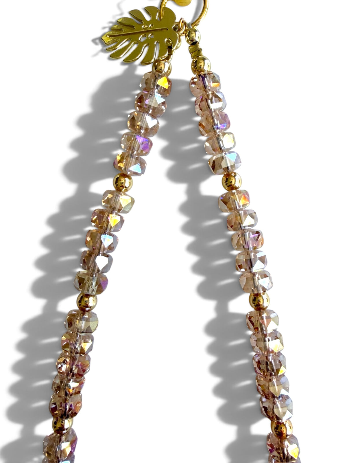 The Montage Champagne | Crystal Beaded Phone Wristlet