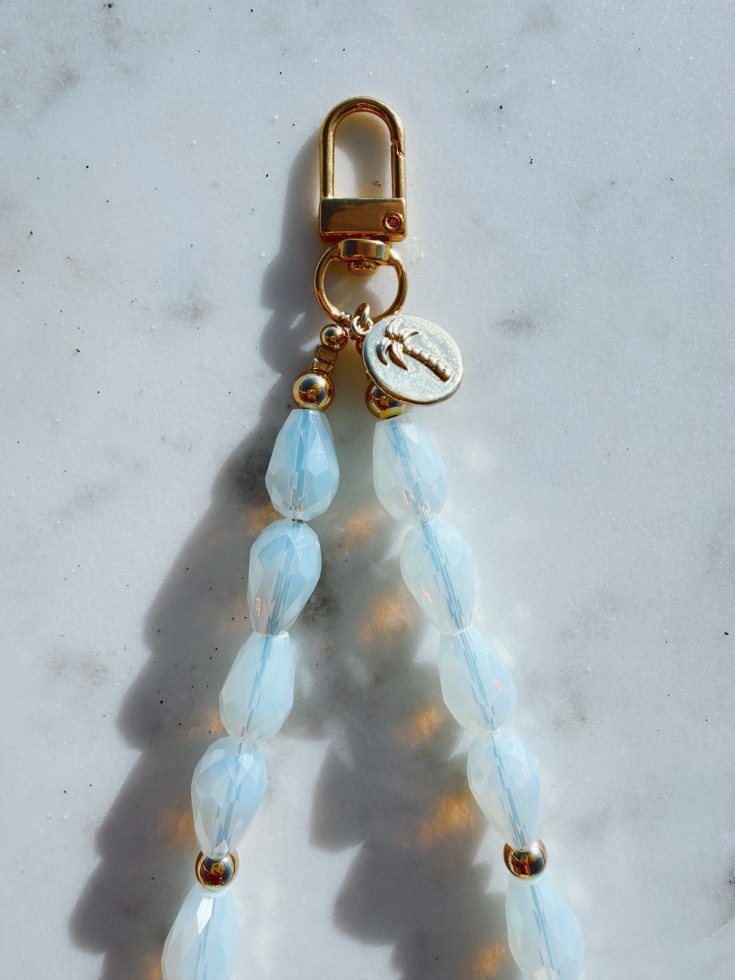 Ivory Sea Glass Lux Phone Wristlet – Beaded Wrist Strap | Palmie