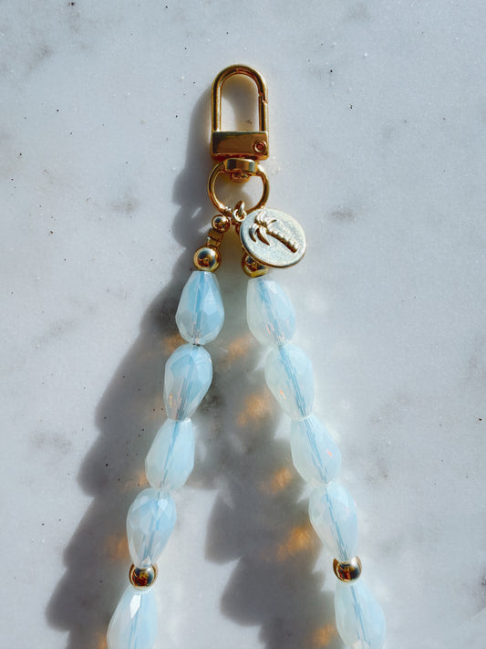 Ivory Sea Glass Lux Phone Wristlet – Beaded Wrist Strap | Palmie