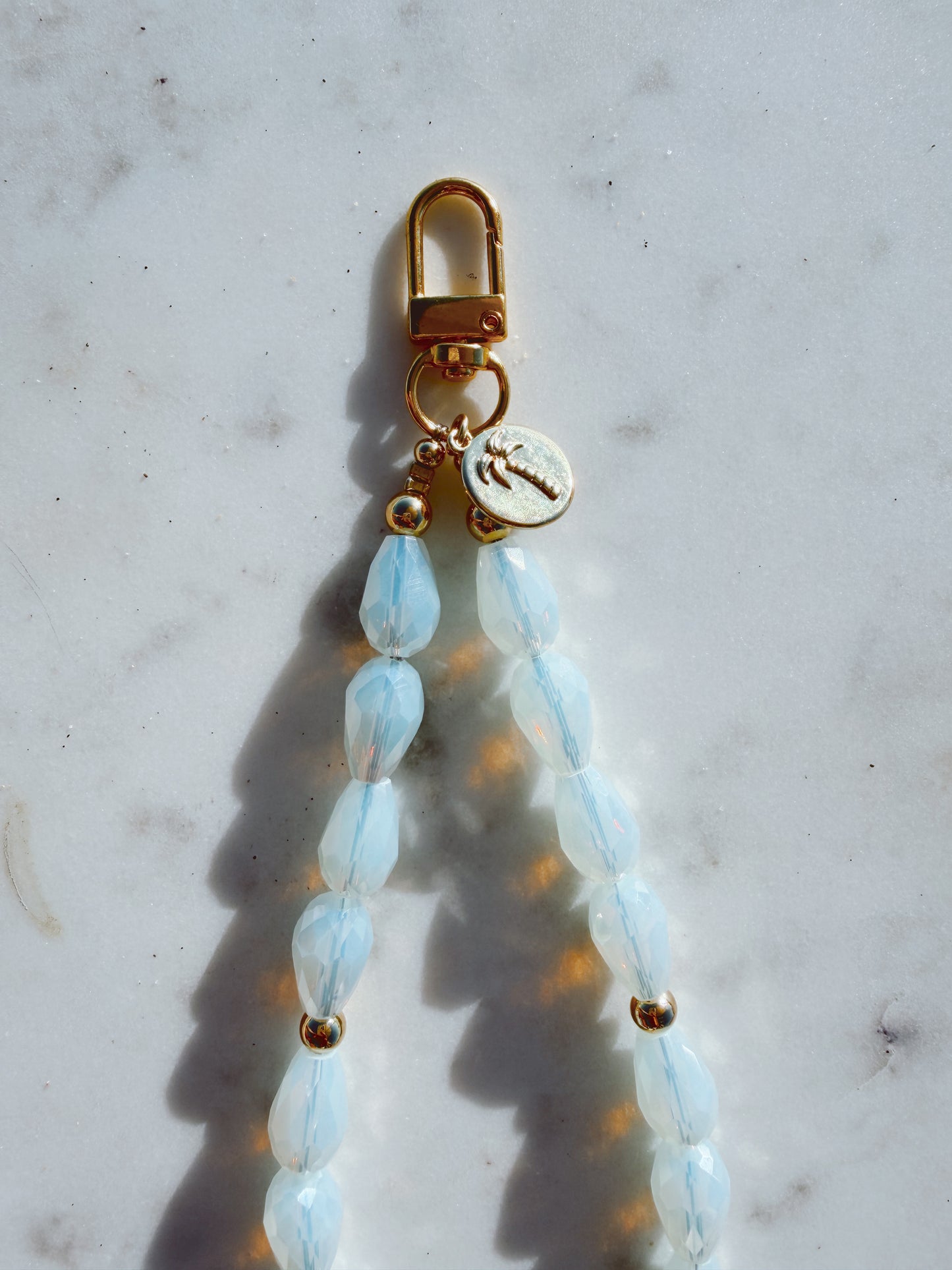 Ivory Sea Glass Lux Phone Wristlet – Beaded Wrist Strap | Palmie