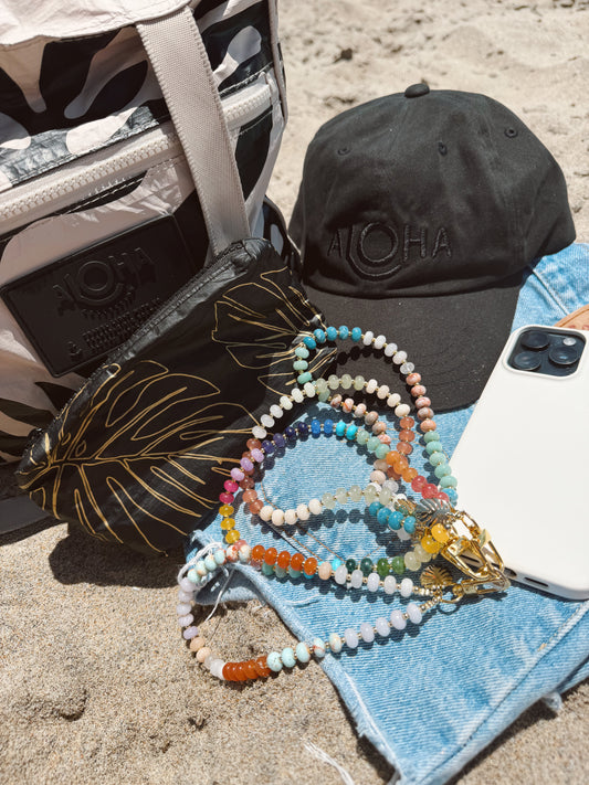 Shores | Crystal Cove | Stone Beaded Phone Wristlet